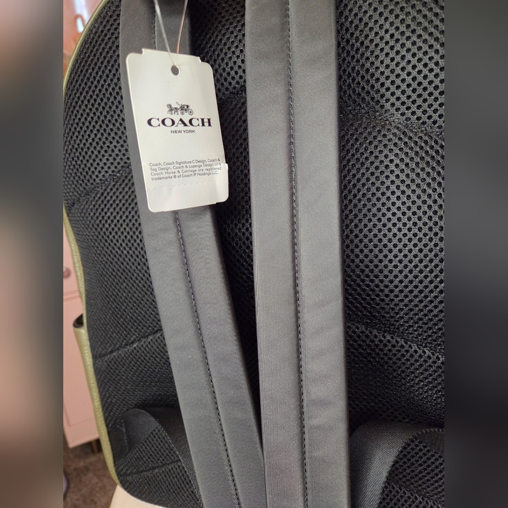 Coach Sage Green Leather Backpack - Picture 5 of 5